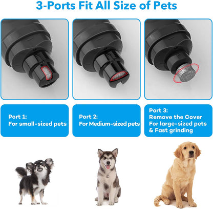 Dog Nail Grinder with 2 LED Light - New Version 2-Speed Powerful Electric Pet Nail Trimmer