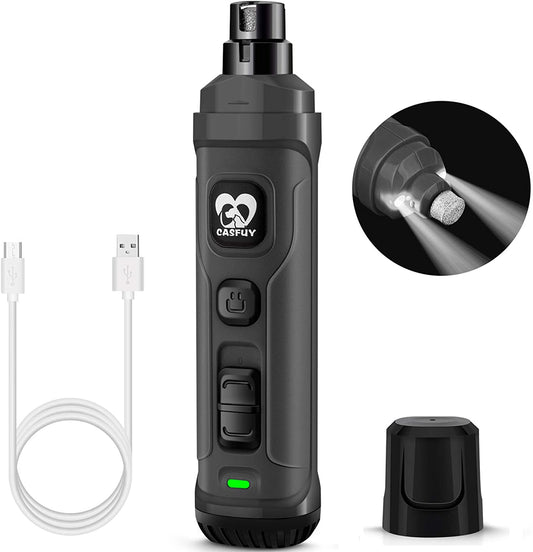 Dog Nail Grinder with 2 LED Light - New Version 2-Speed Powerful Electric Pet Nail Trimmer